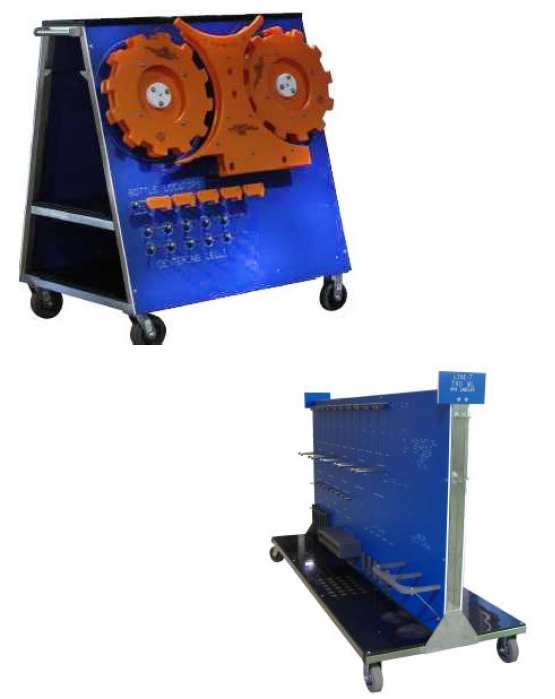 Change Part Storage Solution, Bottle filler change part trolley, Star Wheels Storage Solutions